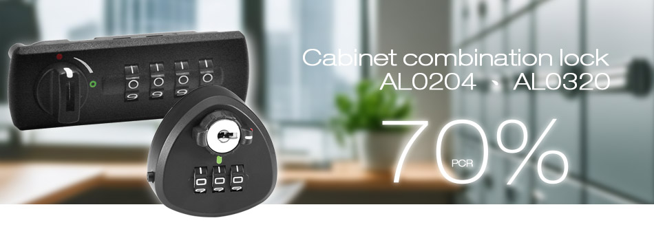 AL0204, AL0320 : Sinox Eco-friendly Cabinet Lock made of 70% PCR material AL0204, AL0320 : Sinox Eco-friendly Cabinet Lock made of 70% PCR material